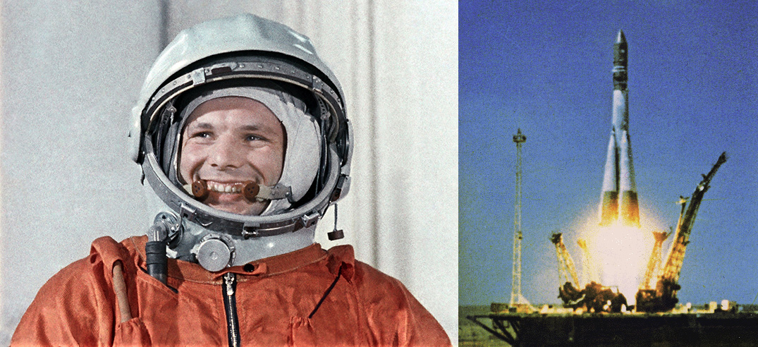 Yuri Gagarin, the first man in space, was sent to orbit in the first-ever human spacecraft Voskov by the team led by Ukrainian-born Koroliov ~