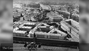 The bird’s-eye view of the Kremlin. In Soviet times, the central structures of the Soviet Communist Party’s apparatus were located in the facilities within the Kremlin walls. ~