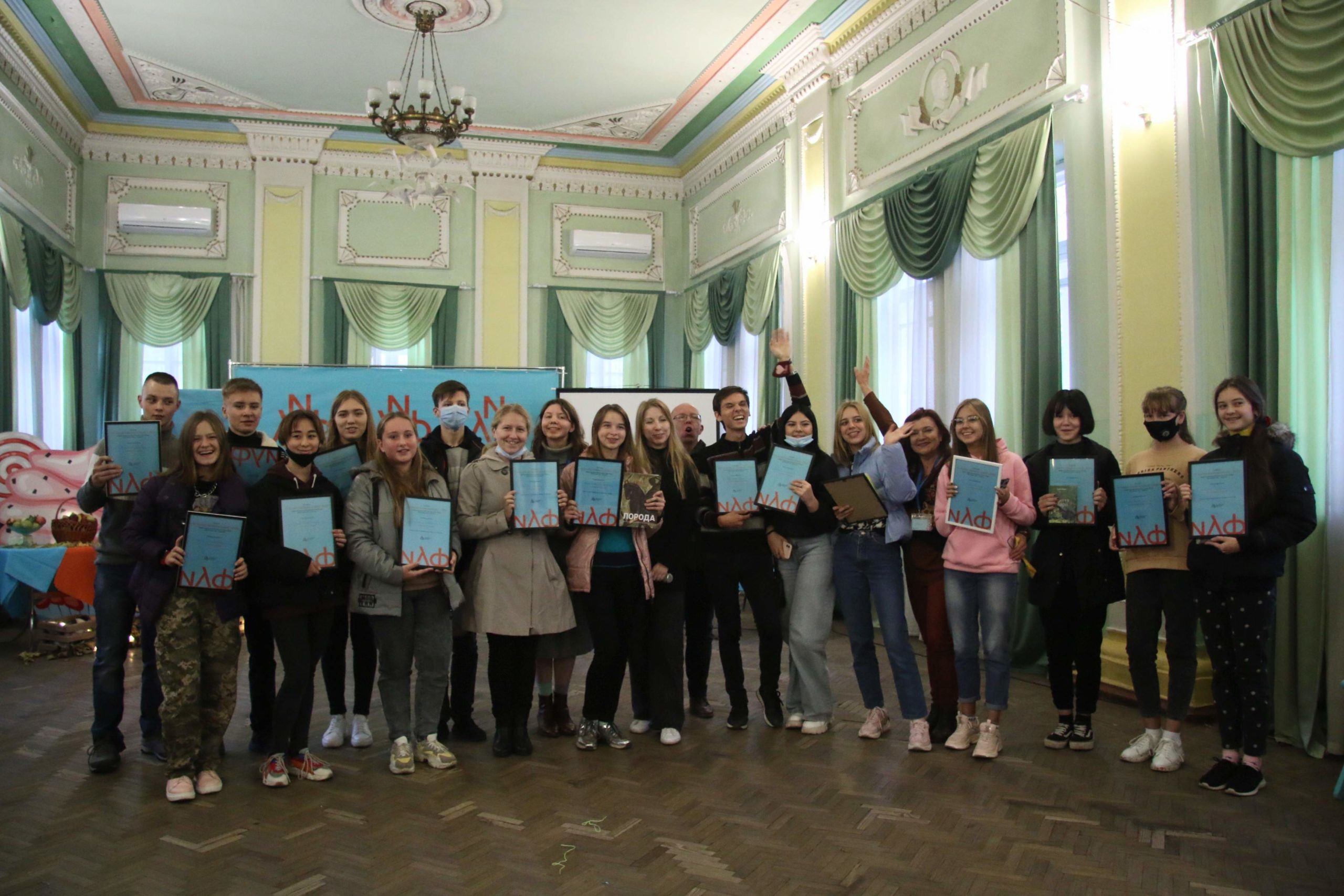 Participants and winners of the essay writing competition at the New York Literary Festival. Photo: Channel 24 ~