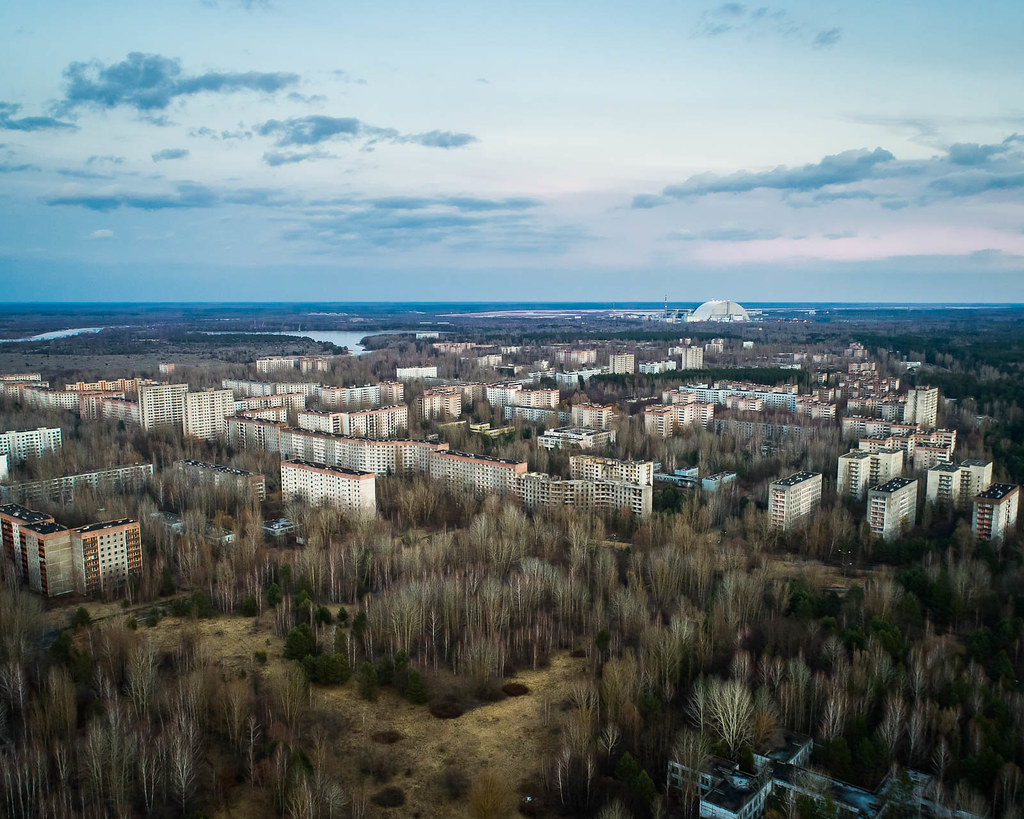 Aerial view of Pripyat, Chernobyl Exclusion Zone
