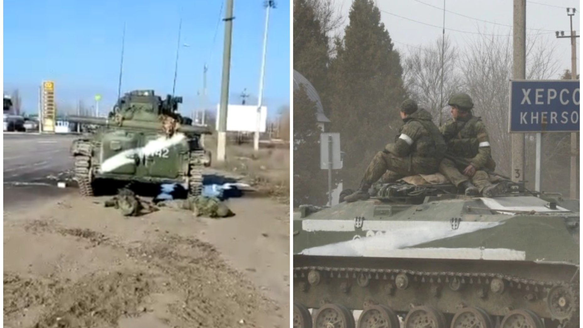 Russian equipment, soldiers and KIA bodies in Ukraine. Image: social media