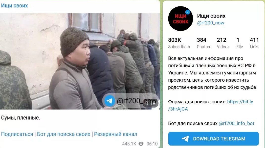 The Russian Federation soldier captured in Sumy, Ukraine is from Kalmykia where Buddhism is the predominant religion. Russo-Ukrainian War (2014-present). March 2022. Image: screen capture from Ukrainian MoD's Telegram channel @rf200_now set up to help Russian military families find their relatives captured or killed in Ukraine.