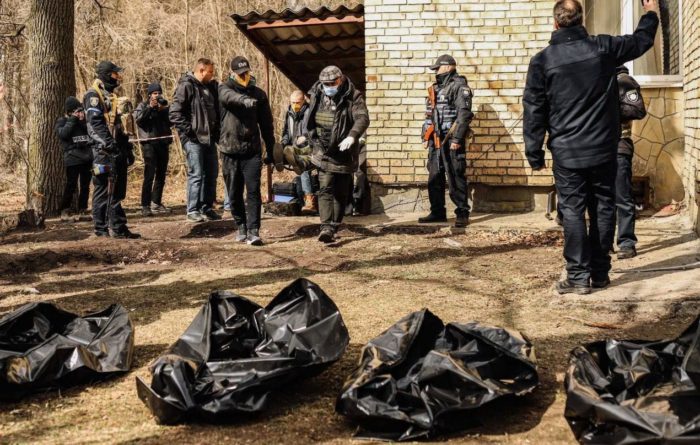 APR04 Bucha Kyiv region territory of the children_s camp. Basement. All died with their hands tied. Everyone was tortured, some had their legs shot, some had 5 bullets in their hearts 4 genocide