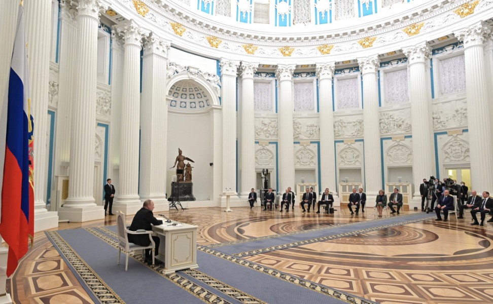 Putin meeting with members of the Russian Federation Security Council at the Kremlin on February 21, 2022, three days before Russia started the full-scale military invasion of Ukraine (Photo: kremlin.ru)