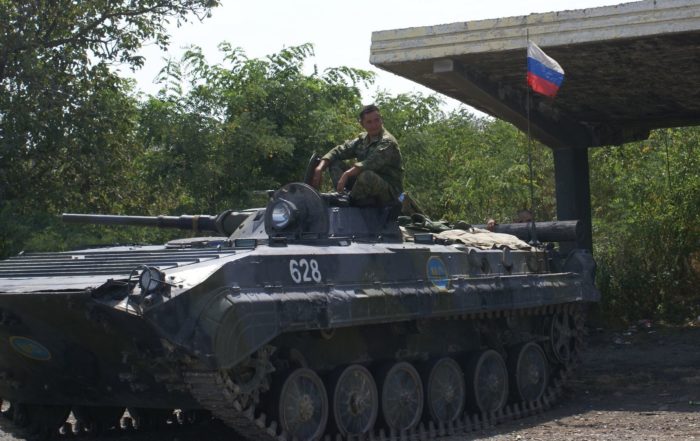 A Russian tank during the Georgia war.