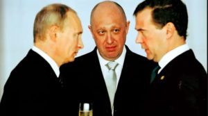 Russian President Vladimir Putin, Evgeny Prigozhin, Dmitry Medvedev