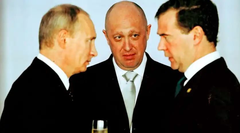Russian President Vladimir Putin, Evgeny Prigozhin, Dmitry Medvedev