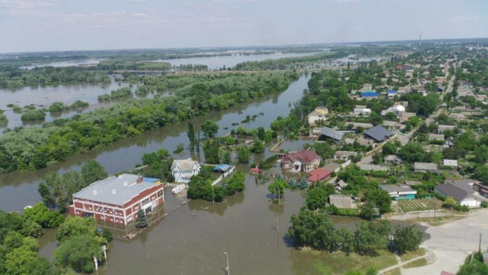 oleshky Kakhovka dam breach Ukraine flood