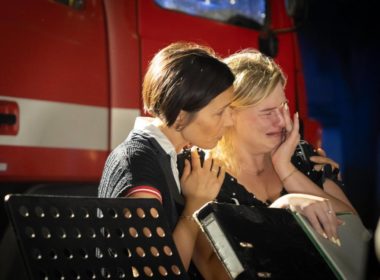 Women cry after the Russian missile attack on Odesa in the night of 23 July. Photo: Odesa Oblast Military Administration