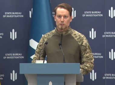 Ukraine's Security Service spox Artem Dehtiarenko, speaking at a press briefing Friday