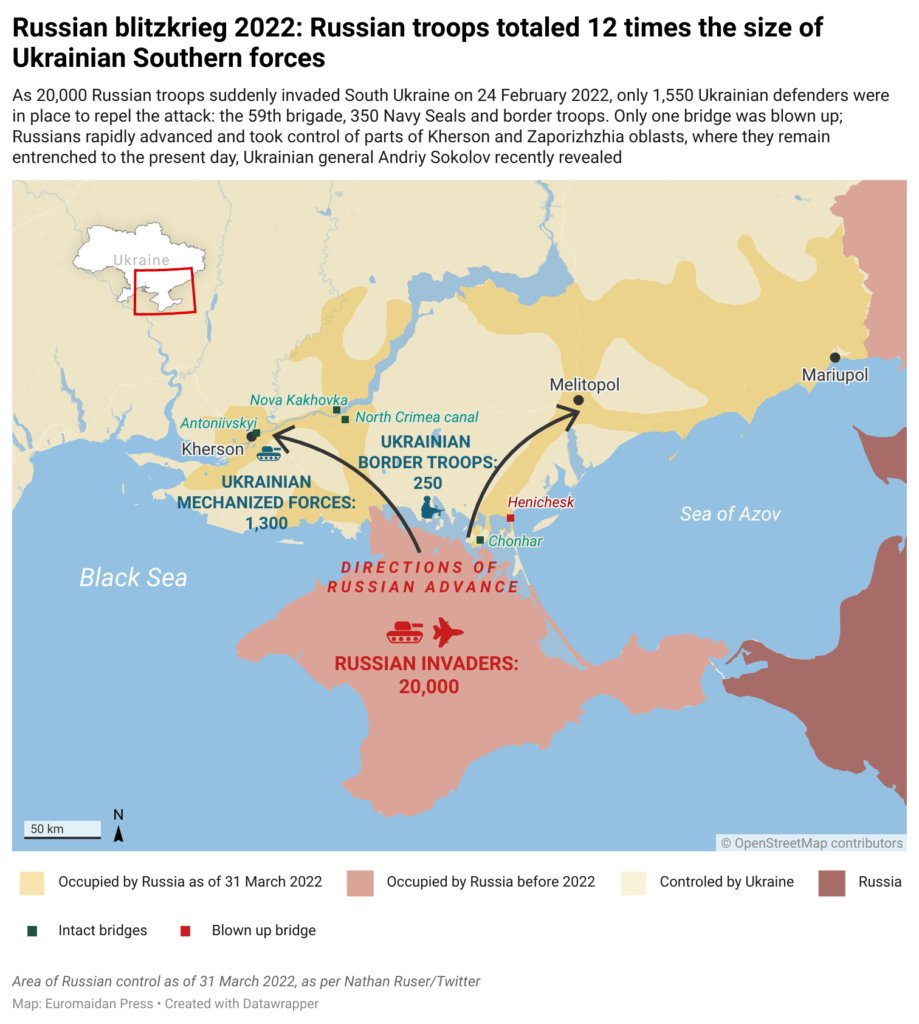 Russian blitzkrieg 2022: Russian troops totaled 12 times the size of Ukrainian Southern forces