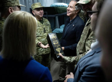 US Secretary of State Antony Blinken tours a State Border Guard site in the Kyiv Oblast, Ukraine, on September 7. Brendan Smialowski/AP