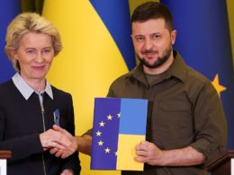 Ukrainian President Volodymyr Zelenskyy and President of the European Commission Ursula von der Leyen.