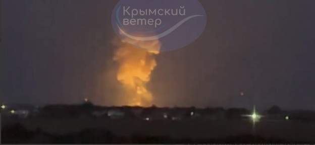 Explosion in occupied Crimea’s Yevpatoria, photo: screenshot