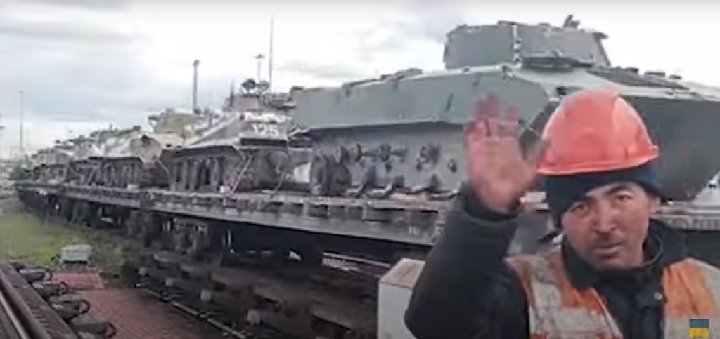 Hundreds of damaged Russian vehicles being relocated from the front