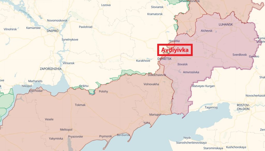 Avdiyivka on the map