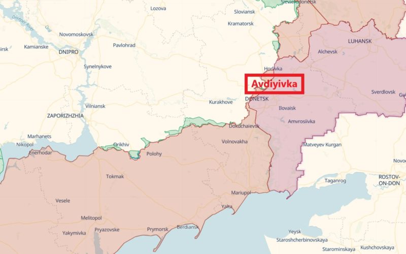 Avdiyivka on the map