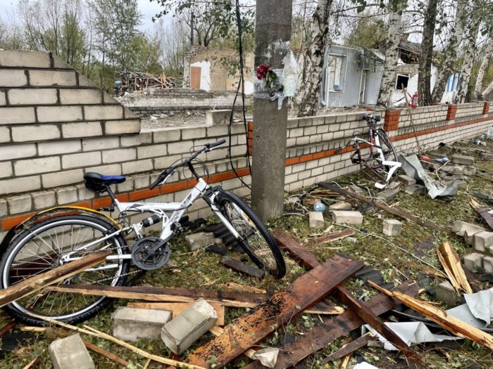 Bicycles Hroza missile strike