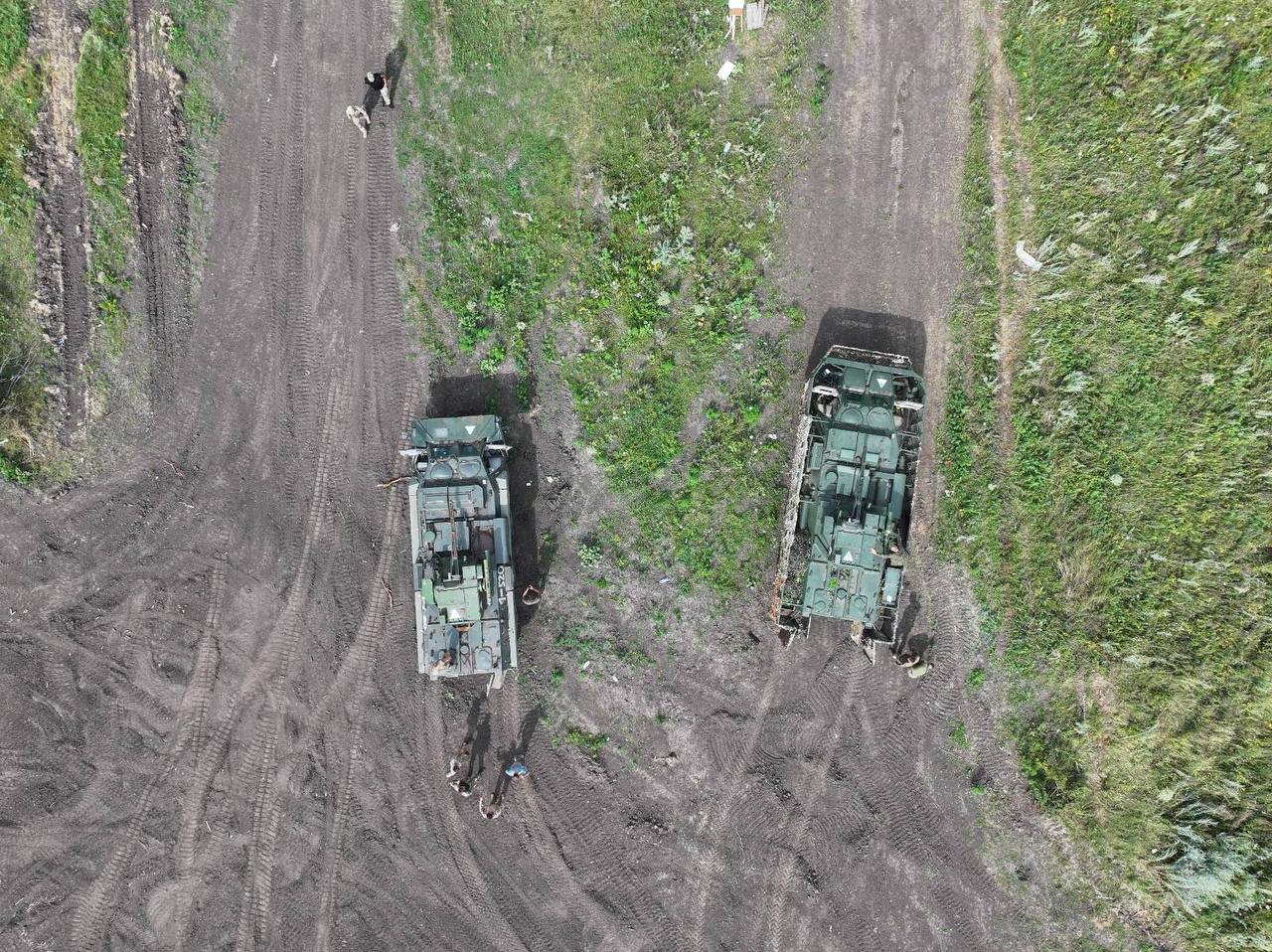 Ukrainian armored vehicles on the advances near Robotyne army frontline