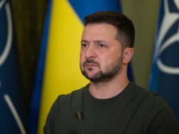 Zelenskyy ukrainian nato flag