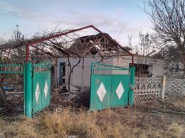 Damaged house dur to russian attack