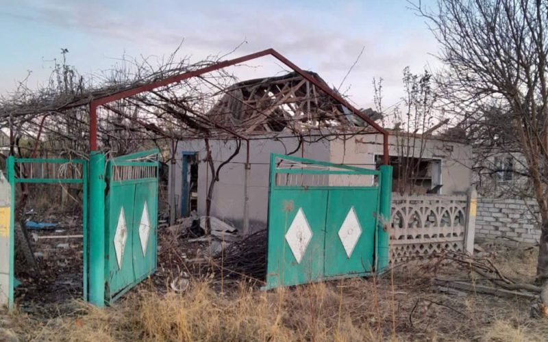 Damaged house dur to russian attack