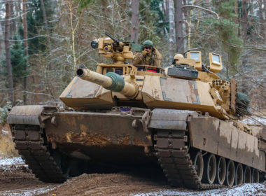 An M1A1 Abrams tank.