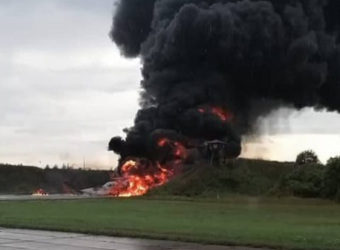 Tu-22M on fire at Soltsy-2 airbase. Photo: the Armed forces of Ukraine via Telegram