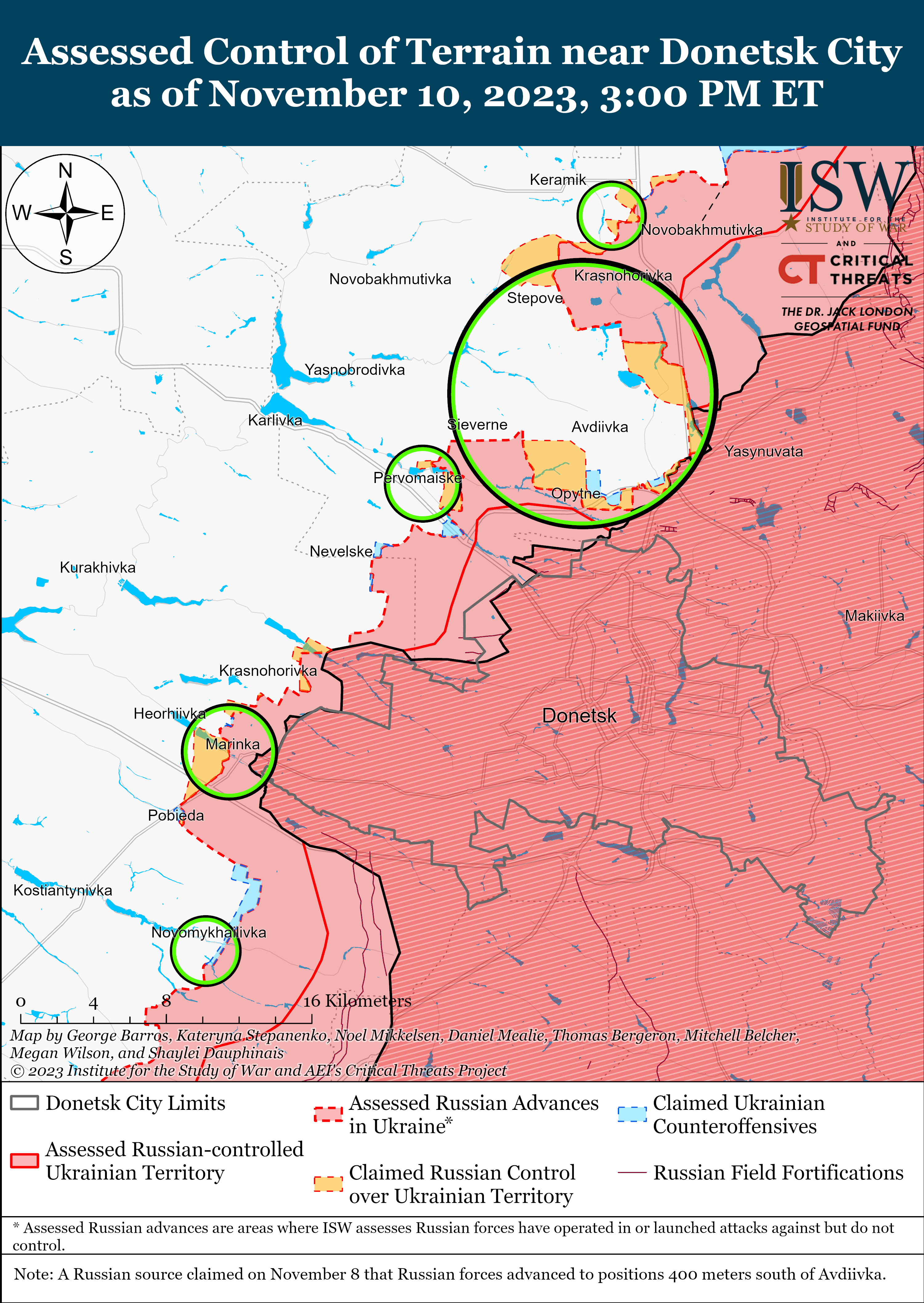 ISW: Ukrainian forces repel Russian assault near Avdiivka