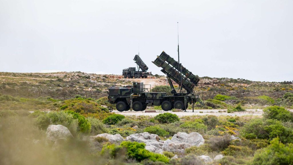 Patriot anti-aircraft missile system launchers