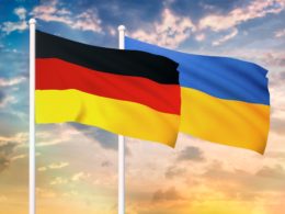 German and Ukrainian flags.