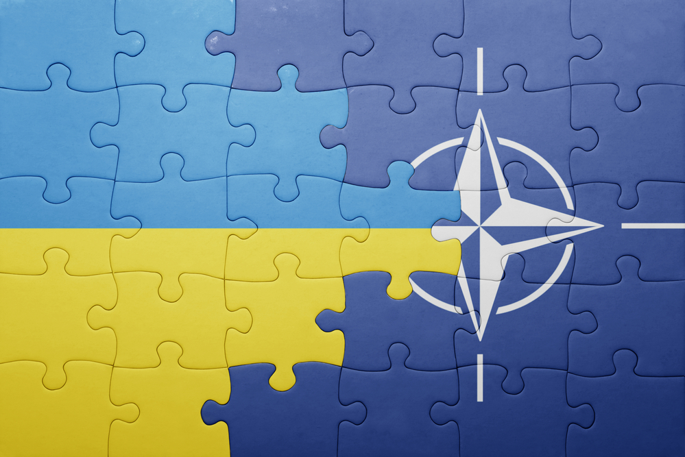 Ukraine and NATO, illustrative image. Photo via Depositphotos.