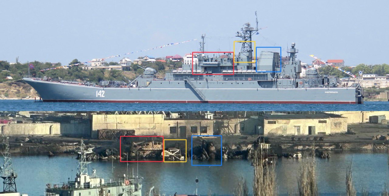 Photo shows submerged wreckage of Novocherkassk landing ship as Russia