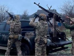 UKrainian soldiers down shahed kamikaze drones