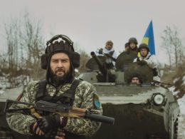 Ukrainian soldier tank