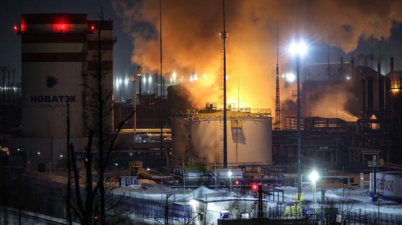 Ukraine drones shut down Russian gas giant Novatek's fuel plant