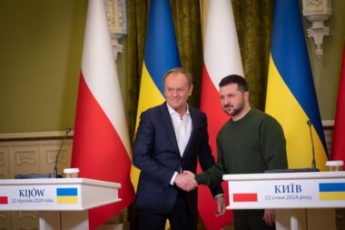 zelenskyy tusk sign security agreement between ukraine poland today volodymyr (r) donald (l) kyiv 22 january 2024 credit presidential office