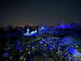Ruins of a house in Kramatorsk, Donetsk Oblast, destroyed by a Russian missile attack on the evening of 17 February 2024. Photo: Donetsk Oblast Military Administration
