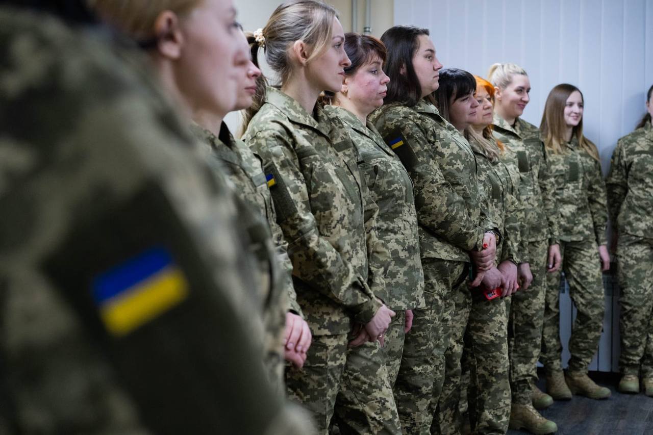 Ukrainian women in military uniforms