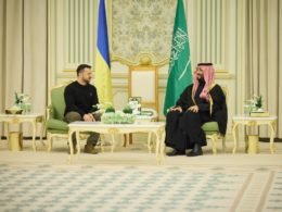 Ukrainian President Volodymyr Zelenskyy and Saudi Crown Prince Mohammed bin Salman.