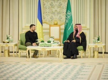 Ukrainian President Volodymyr Zelenskyy and Saudi Crown Prince Mohammed bin Salman.