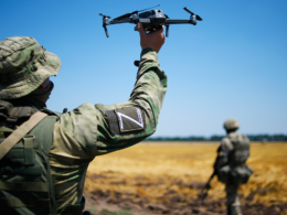 Russian soldier with a drone.