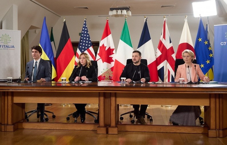 G7 in Kyiv meeting Trudeau Meloni