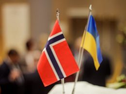 Norwegian Ukrainian flags
