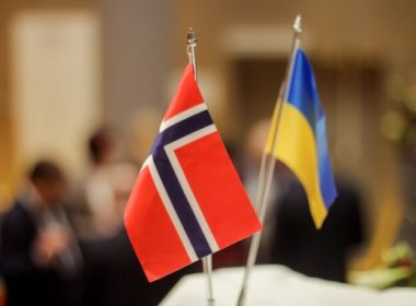 Norwegian Ukrainian flags