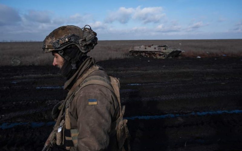 Ukrainian soldier at the front