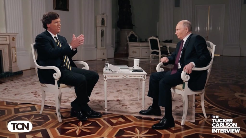 Carlson Putin interview genocide Ukraine