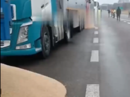 damaged grain truck