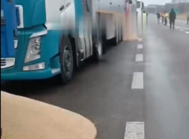 damaged grain truck