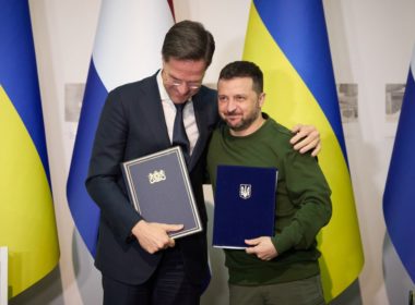 President of Ukraine Volodymyr Zelenskyy and Prime Minister of the Netherlands Mark Rutte